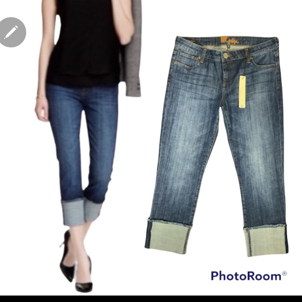 KUT from the Kloth rolled cuff boyfriend jeans size 6